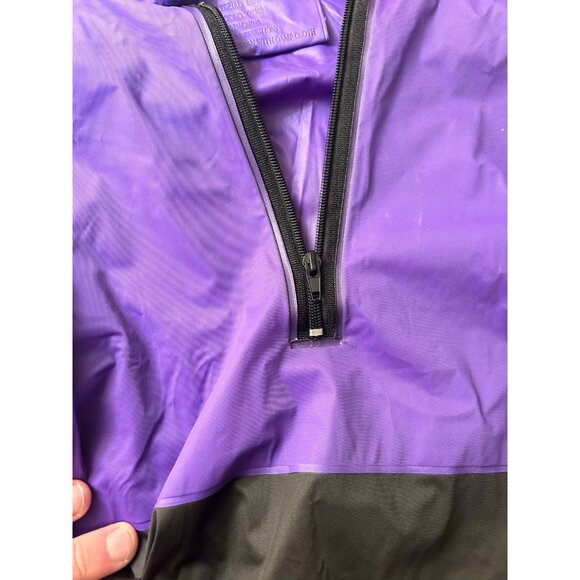 Vintage Windbreaker Jackets Men's Size Small 100% Vinyl Outdoor 1/4 Zip Blue Bla - Picture 3 of 10